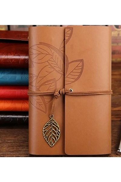 GiralStore Antique Page Leather Covered Agenda Daily Memory and Notepad
