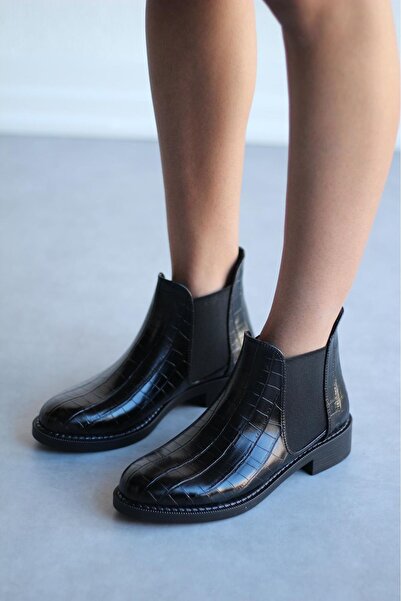 Mida Shoes 5000 Siyah Crock Lastikli Kadın Bot