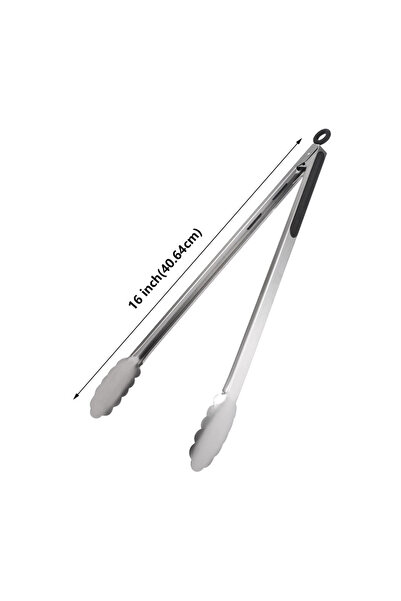 Choice1 16 inch 9/12/16 Inch Stainless Steel BBQ Grilling Tongs Salad Food Cl...