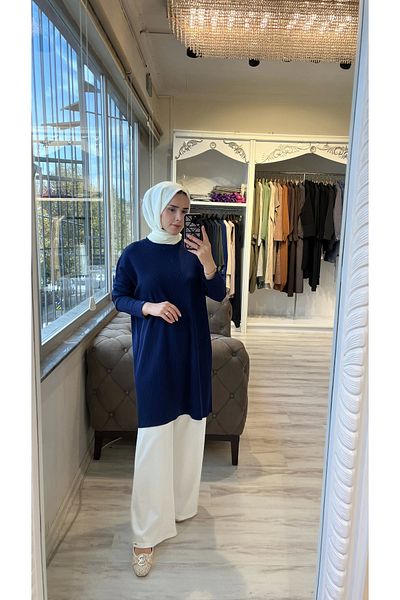 Invee Invee 7014 Knitwear Tunic - Navy Blue