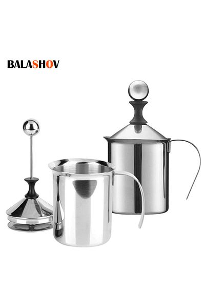Choice 400ml 400ml Milk Frothers Stainless Double Mesh Milk Creamer Milk Foam For Coffee Milk Egg Beater Ki