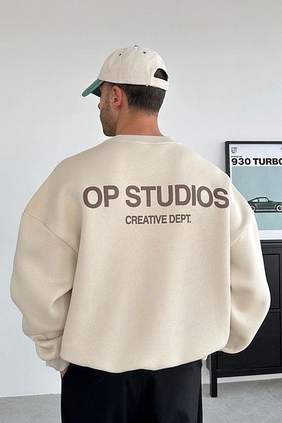 HAFKAGİYİM Krem Studios Creative Oversize ιδρώτας