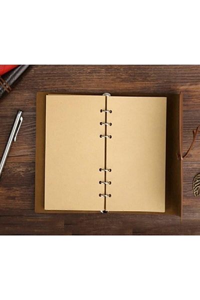 GiralStore Antique Page Leather Covered Agenda Daily Memory and Notepad