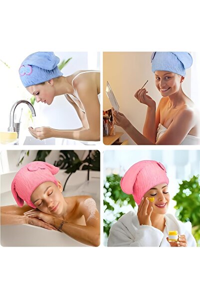 ARDSU saç kurutma bezi mikrofiber baş havlusu süper su emici saç türban fiyonk yumuşak baş örtüsü ,.