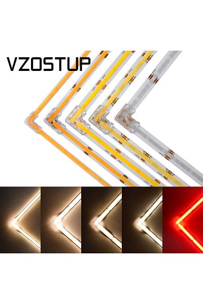 Choice For 8mm 2pin Ip20 Cob Led Strip Connector Seamless 2/3/4pin 5/8/10mm Right Angle Corner Connectors F