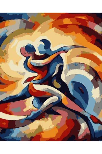 Lamba Cini Sayılarla Boyama Kasnaklı Tablo Seti Fırça Boya Dahil 40x50 ABSTRACT1