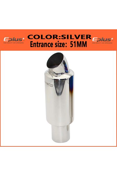 Choice Silver 51mm Eplus Car Motorcycle Styling Exhaust System Muffler Tail Pipe Tip Universal High Quality