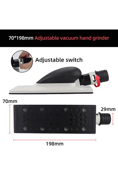 Choice 70x198mm Black Hifeson Manual Sanding Block Dust Extraction Hand Sandpaper Holder Dust Free Sanding