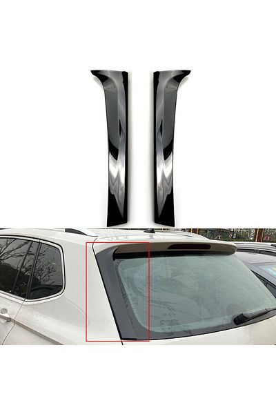 Choice 1 Pair For VW Tiguan MK2 2017 2018 2019 2020 2021 2022 2023 Car Rear Window Side Spoiler Glossy B...
