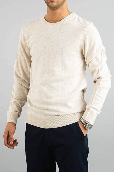 bombe Herren-Pullover-Sweatshirt „Bone Slim Fit“ aus Baumwolle mit Rundhalsausschnitt