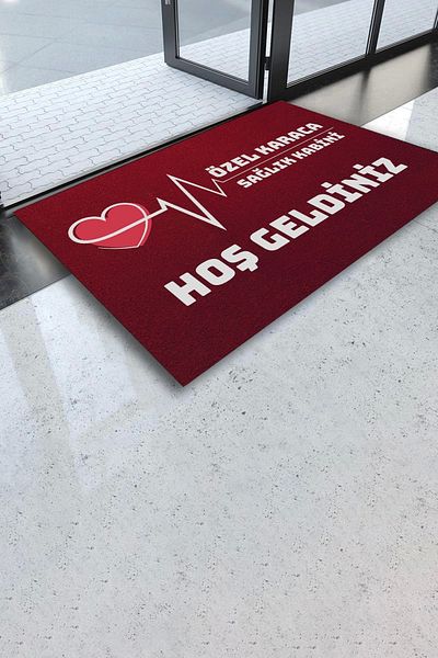 Valerine Life Name, Personalized or Firm Customized Health Booth Red Welcome Door Mat 45X70Cm