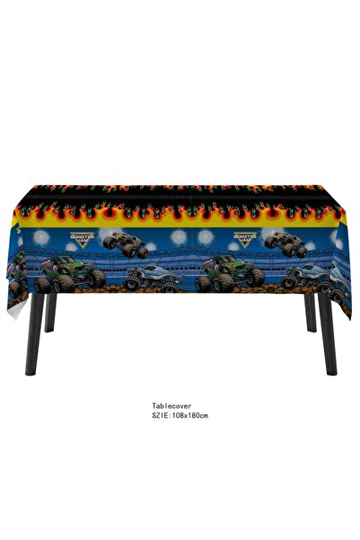 Potdemiel tablecloth 1pcs Mter Machines Anime Truck Theme Disposable Tablewar...