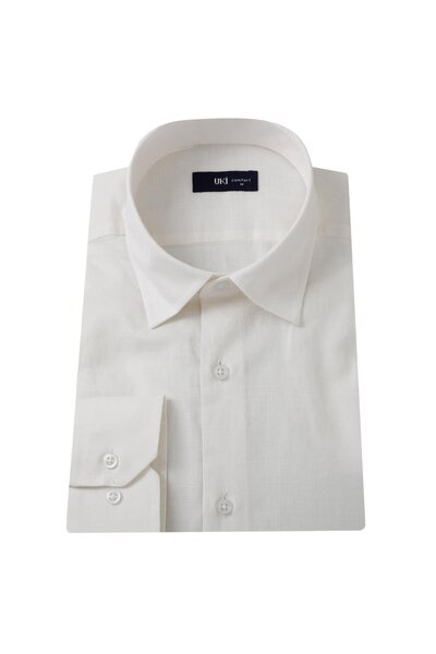 Uki BEYAZ Comfort Fit Uzun Kol Gömlek
