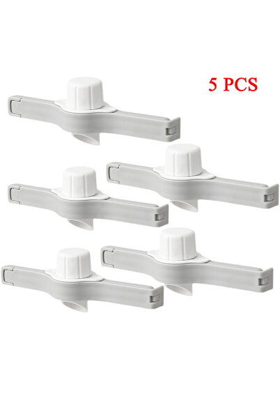 Choice مشبك إغلاق بغطاء لولبي رمادي، 5 قطع، مشبك إغلاق لأكياس التوابل، مسحوق الحليب والملح، حافظات الأطعمة الخفيفة