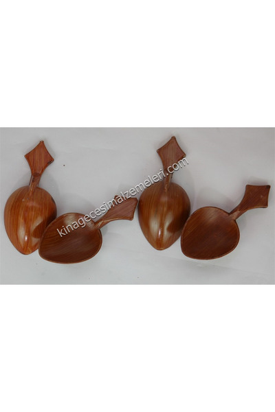 dotdiri Kısa Saplı Ahşap Kaplama Oyun Kaşık