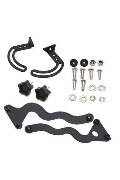 Choice حامل مشابك تثبيت زجاج أمامي أسود اللون للدراجة النارية R1200GS و R1250GS، مصنوع من الفولاذ.