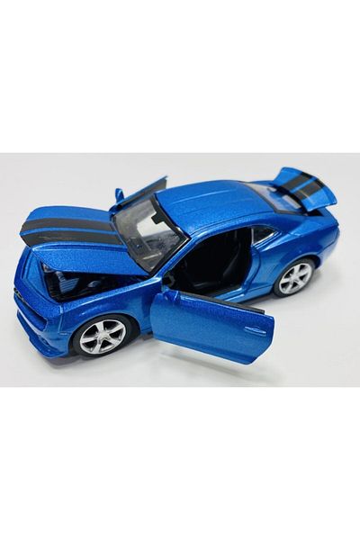 FEN TOYS كامارو موديل غطاء سيارة معدني، باب صندوق السيارة، يفتح باللون الأزرق