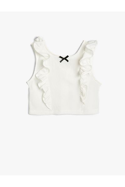 Koton Sleeveless Bow Blouse - Ruffle Detailed