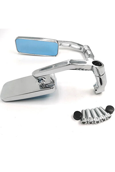 Choice ملحقات تعديل الدراجات النارية المطلية بالكهرباء 7/8 بوصة (22 مم) مرآة الرؤية الخلفية المستطيلة 8 مم/10 مم