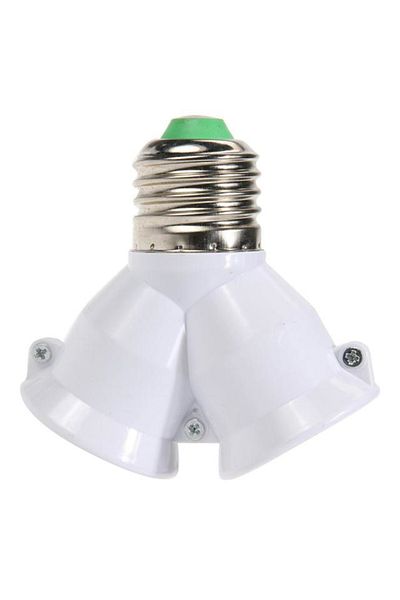 Choice White Ej36513301 Light Lamp Bulb Socket Creative E27 To 2-e27 Lamp Holder Extender Splitter Converte