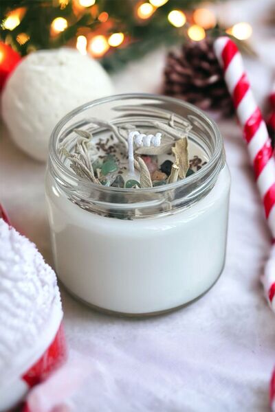 Khleos Aromaterapi No:1 Adaçayı & Üzerklik Tohumu Soya Wax Kokulu Doğal Taşlı...