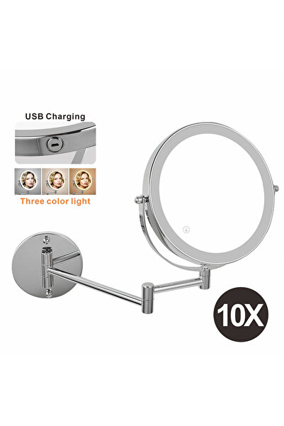 Choice 8in 3Color 10x USB 8 inch Wall Mounted Makeup Mirror 5/7/10X Magnifyin...