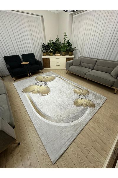 LİMAY Husa covor 6m2 - Fara burete - Lavabila - Decorativa - Tesatura de catifea (200x300)