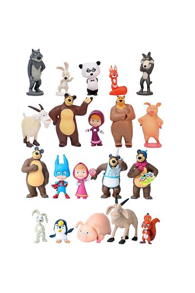 Choice 10pcs 10 Pcs Masha And The Bear Action Figure Anime Model Cartoon Toys For Friends Gifts