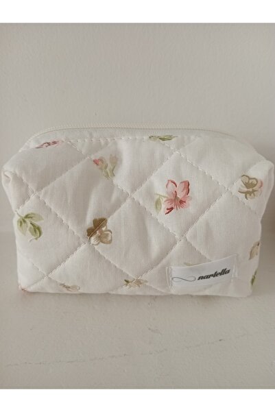 nartella .حقيبة مكياج صغيرة ناعمة على شكل زهور - حقيبة مبطنة صغيرة الحجم