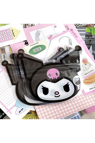 Choice 10pcs Kuromi Kawaii Sanrio Cinnamoroll Pochacco Transparent Storage Bag Ziplock Bag Cartoon Kuromi M