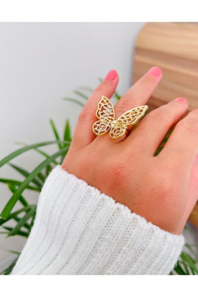 RM Bijuteri Princess Model Large Size Butterfly Adjustable Ring