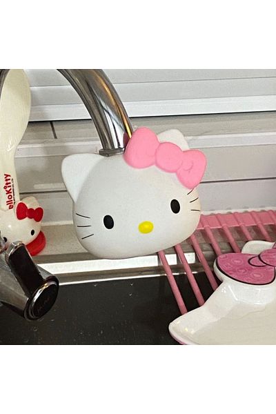 Choice A Creative Hello Kitty Kitchen Shower Faucet Kawaii Splash-proof Faucet Filter Household Rotatable .