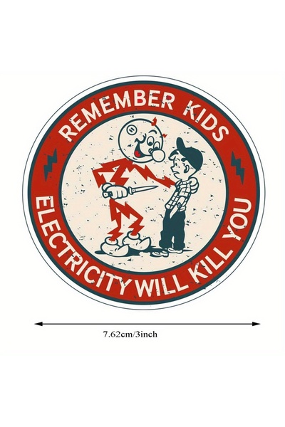 Choice 3 قطع 1/3 قطع ملصقات تحذير من خطر الصدمة الكهربائية، تذكر أن الكهرباء ستقتلك ملصق كيلووات