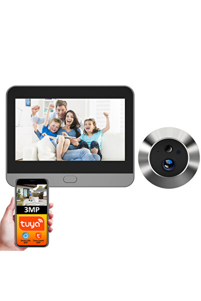 Choice5 كاميرا باب ذكية من تويا، سعة 128 جيجابايت، بدقة 3 ميجابكسل، وزاوية رؤ...