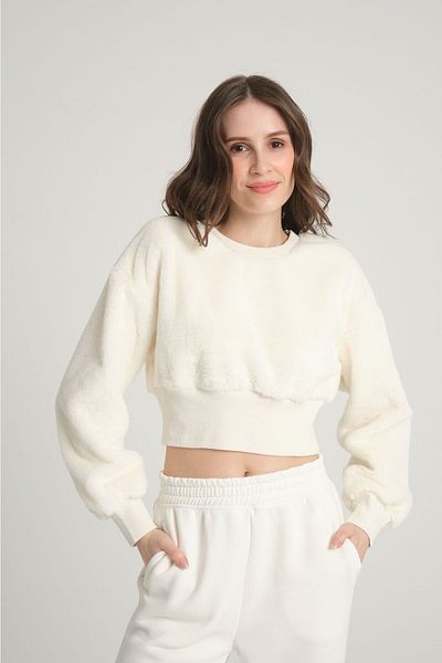 Sumain Design Ecru Plush Sweatshirt