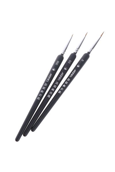 KOQZM 1set 3pcs Brush 0/ 00/ 000 Wolf Hair Brushes Set For Detail Art Painting Miniature Acrylic Watercolo