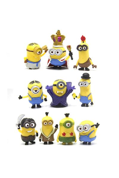 Choice White 10pcs/set Kawai Miniones Figurines Toys 3d Eye Despicable Miniones Action Figures Classic Toys