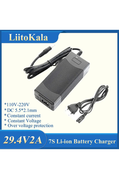 Choice1 شاحن بطارية LiitoKala 6S 25.2V2A / 7S 29.4V2A 7S شاحن مخصص لشحن المرك...
