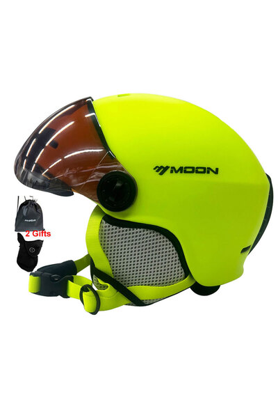 Choice خوذة تزلج مون الخضراء متوسطة الحجم، مصبوبة بشكل متكامل من البولي كربون...