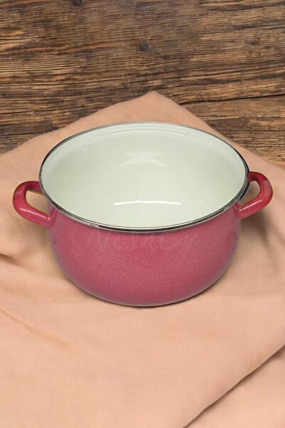 Nishev.com Evini Sev 24 cm 5.5 Liter Red Enamel Deep Curved Yogurt Pot