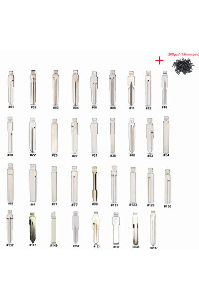 Choice ١٧٥ قطعة من شفرات مفاتيح السيارة المعدنية الفارغة غير المقطوعة، بدون ش...