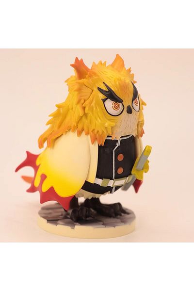 BANDAI 10cm WHITE New Demon Slayer Anime Figures Kimetsu No Yaiba Gk Figure Owl Cos Rengoku Kyoujurou Model