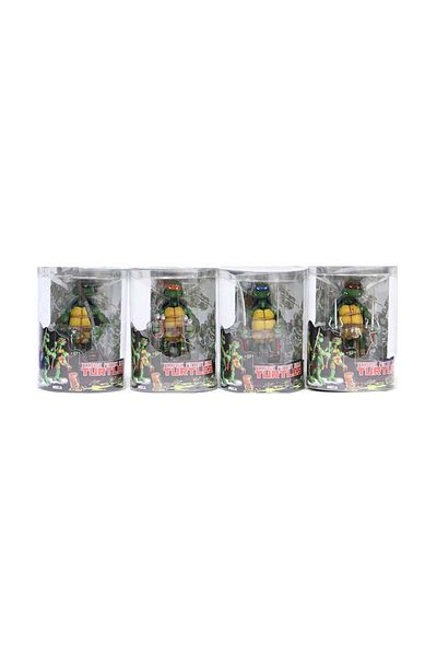 BANDAI مع صندوق وشاح ملون 4 قطع من مجموعة شخصيات الأكشن NECA Teenage Mutant Ninja Turtles Anime TMNT D