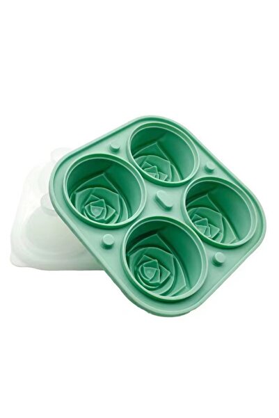 Choice قوالب ثلج ثلاثية الأبعاد على شكل وردة خضراء، 4 فتحات، قالب مكعبات ثلج،...