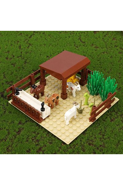 Choice Sheepfold Funny Animal Assembly Block Toys, Cowshed, Pigsty, Sheepfold, Duck Pond, Used For Desktop