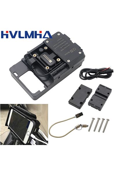 HVLMHA For BMW R1200GS LC Adventure Navigation Bracket R1250GS S1000XR R1200RS USB Wireless Charger Mobi...