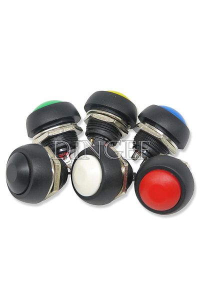 Choice Black 6pcs Pbs-33b 2pin Mini Switch 12mm 12v 1a Waterproof Momentary Push Button Switch Since The Re