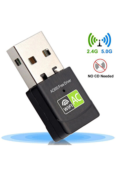 Choice 600m Dual-Band USB Wireless Card 2.4G/5.8G Desktop/Laptop Wifi Adapter (No Driver Needed)