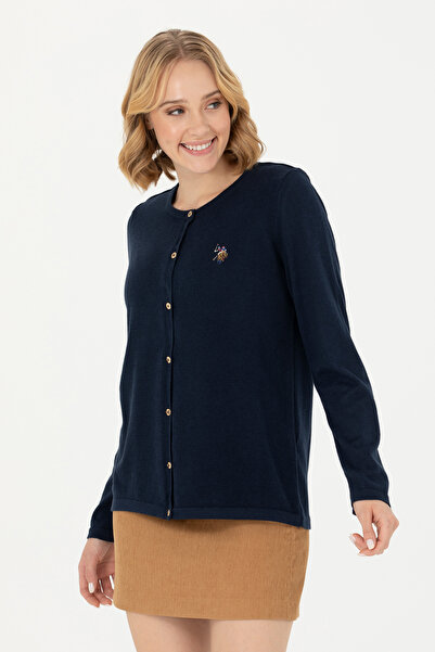 U.S. Polo Assn. Navy Blue Basic Knitwear Women's Cardigan - 50276610 -VR033