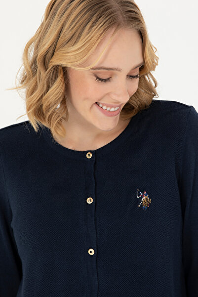 U.S. Polo Assn. Navy Blue Basic Knitwear Women's Cardigan - 50276610 -VR033